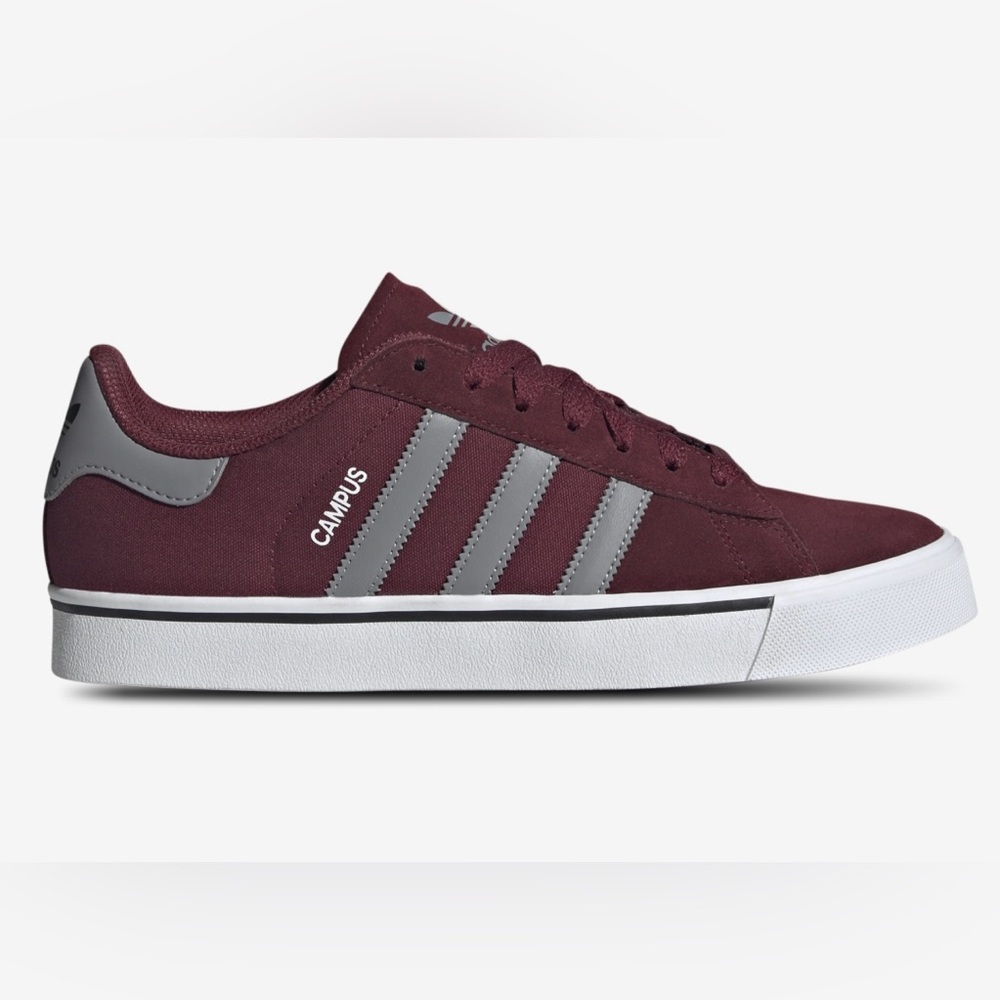 Adidas Campus Vulcanized Shadow Red/Grey gum bottom sneakers size 10M/11W NIB